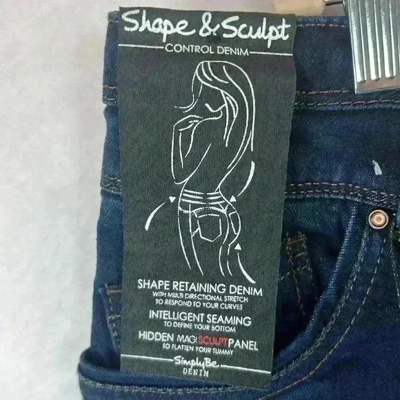 Simply Be Premium Denim Shape & Sculpt Jeans Plus Size Women’s 26L NWT - Picture 5 of 10